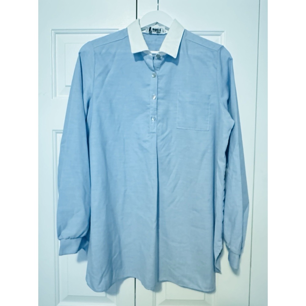 Vintage Jeanette Maternities Shirt Collared Size L P1006 - Picture 1 of 10